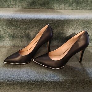 NWT BCBGENERATION Elegant Black Stiletto Heels with EMBELLISHED Trim